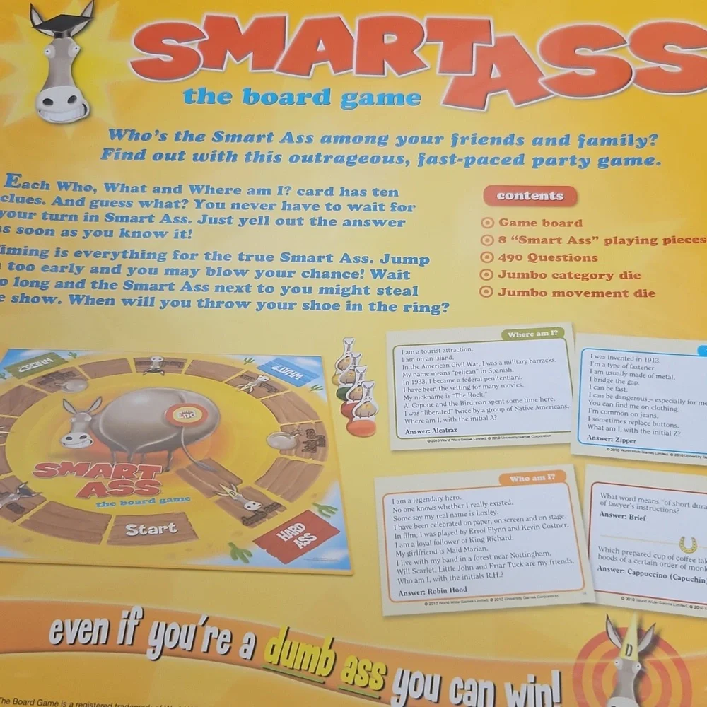 Smart Ass Trivia Game - Bright Yellow